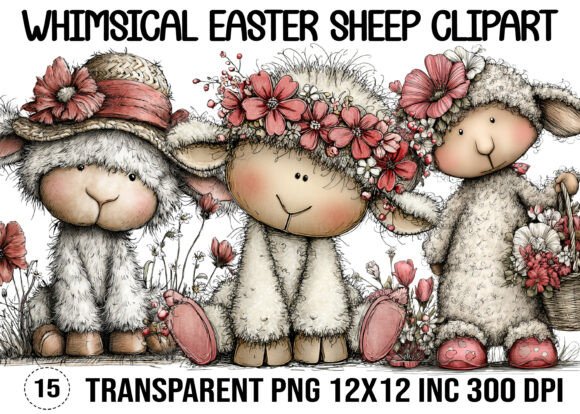 Download Whimsical Easter Sheep Clipart - Easter sheep clipart Collection