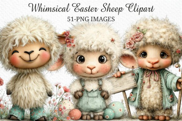 Download Whimsical Easter Sheep Clipart PNG - Easter sheep clipart Collection