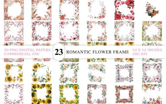 Download Royal Garden Dark Floral Frame Bundle - Premium Resources