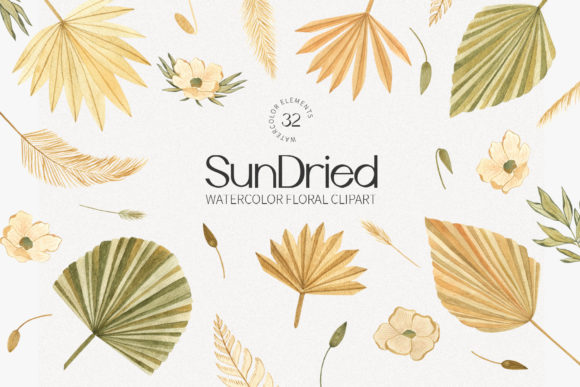 Download Dried Boho Floral Watercolor Clipart - Boho floral watercolor Collection