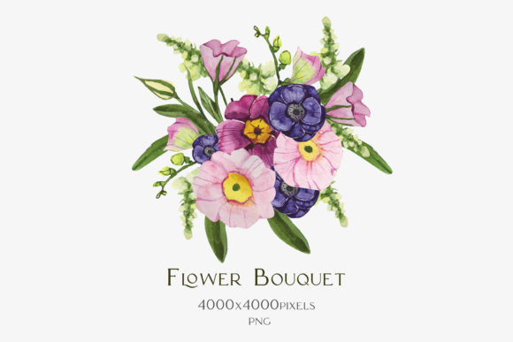 Download Watercolor Bouquet of Spring Flowers - Watercolor bouquet Collection
