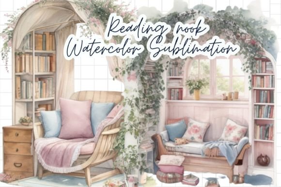 Download Reading Nook Watercolor Sublimation - Reading nook Collection