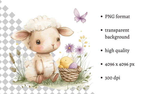 Download Cute Watercolor Easter Sheep Clipart - Premium Resources