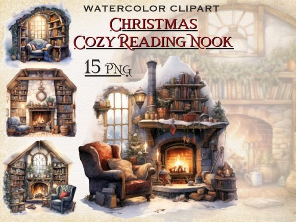 Download Christmas Cozy Reading Nook Png Bundle - Reading nook Collection