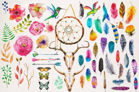 Download Boho Floral Watercolor Collection - Boho floral watercolor Collection